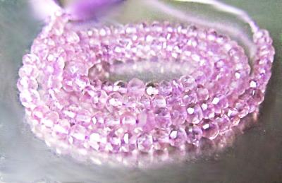 Amethyst, Pink, Rondelle, 4 mm