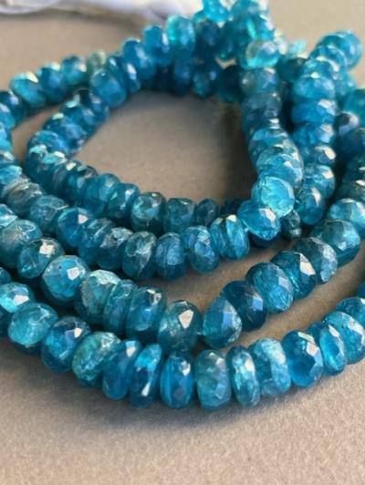 Apatite, Teal, Rondelle, 8 mm