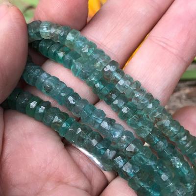 Apatite, Green, Rondelle, 6 mm