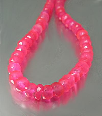 Chalcedony, Fuchsia, Rondelle 5-6 mm