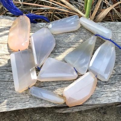 Chalcedony, Multi, Flat Slice, 18 mm