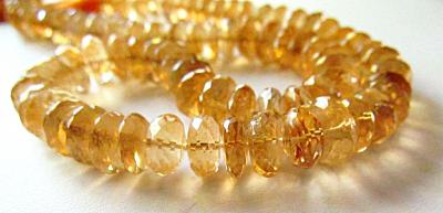 Citrine, Rondelles, LG, Orange 7-8