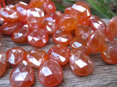 Carnelian, Pear, Diamond Finish