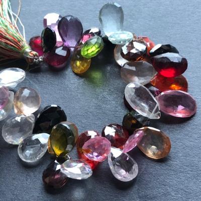 Cubic Zirconia, Pear, Multi, 10 mm