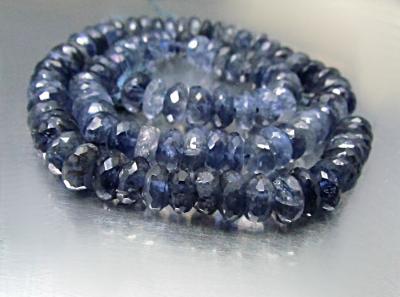 Iolite, Blue, Rondelle, 8-9 mm, 