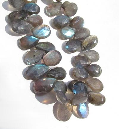 Labradorite, Grey, Pear, BL Flash