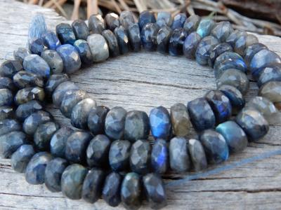 Labradorite, Blue, Rondelle, 7 mm