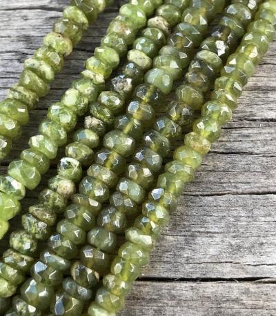 Vesuvianite, Green, 7 mm, Rondelle, 1 mm