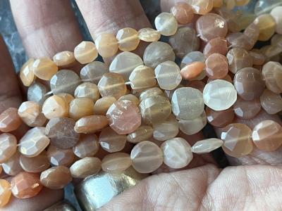 Moonstone, Multi, Coin, 7 mm