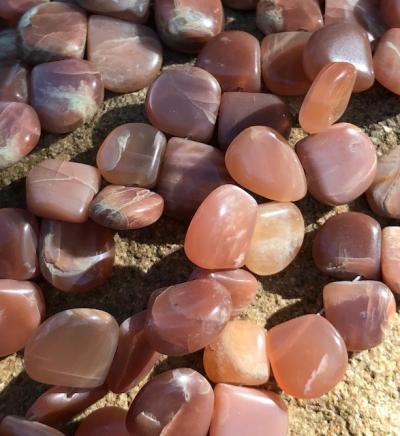 Moonstone, Peach, Heart, 10-11 mm