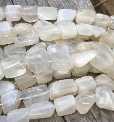 Moonstone, White, Smooth, Nugget, 10 mm