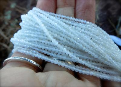 Moonstone, White, Rondelle, 2 mm