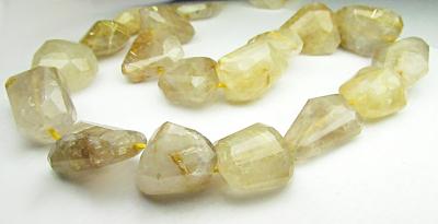 Quartz, Rutile, Gold, Flat Slice