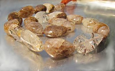 Quartz, Rutile, Copper, Pear, Ctr drl