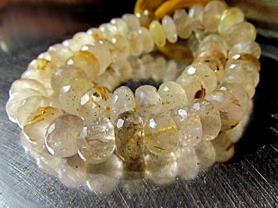 Quartz, Rutile, Gold, Rond. LG