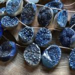 Druzy, Blue, Oval, 16 mm