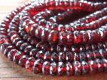 Garnet, Red, Rondelle, ML