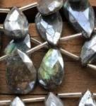 Labradorite, Grey, Diamond Finish, Pear,