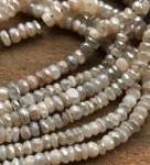 Moonstone, Grey, Diamond Finish, 4 mm