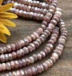 Moonstone, Peach, Diamond Finish, Rondel