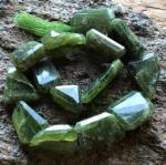 Vesuvianite, Green, Flat Slice, 18 mm